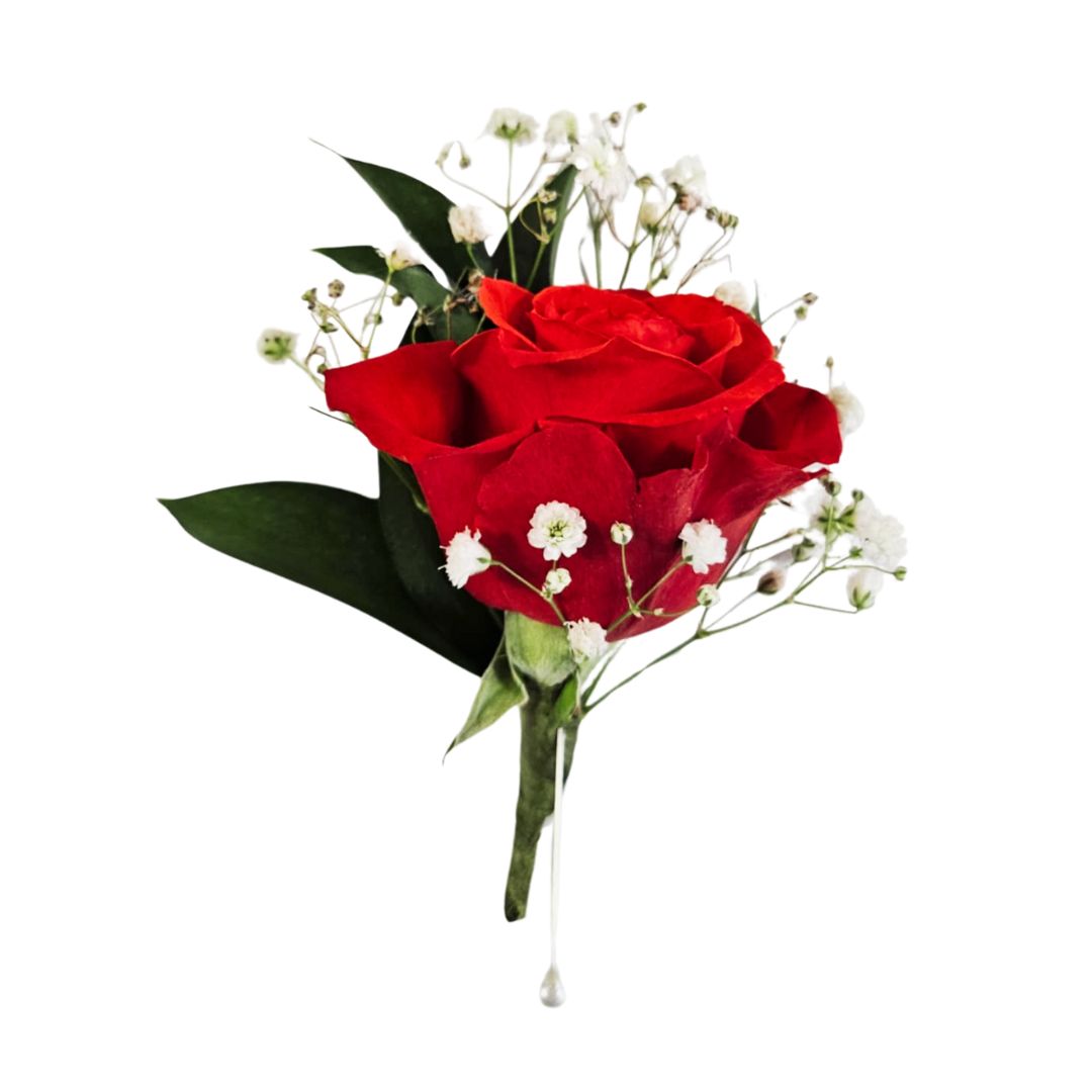 Classic rose boutonniere