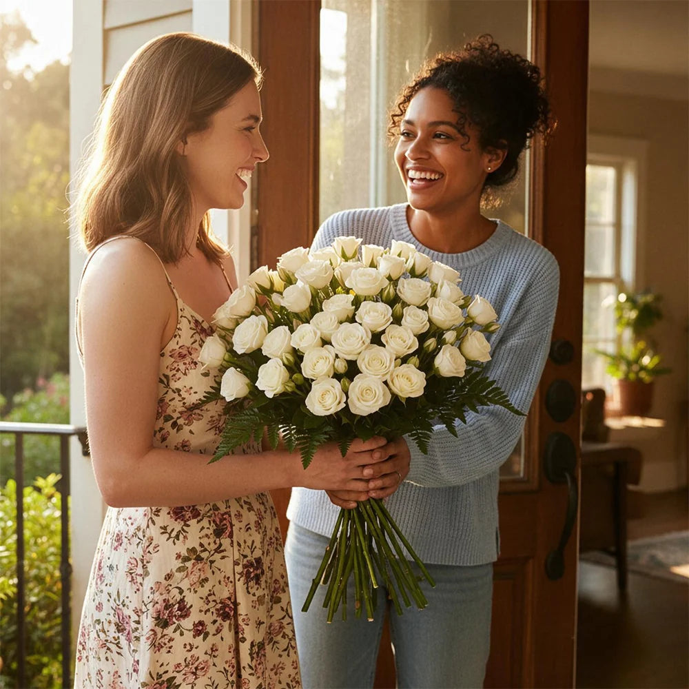 100 Blooms of White Spray Roses Fleur Concept