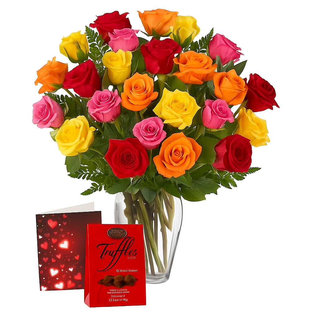 Two Dozen Assorted Rose Combo I Fleur Concept