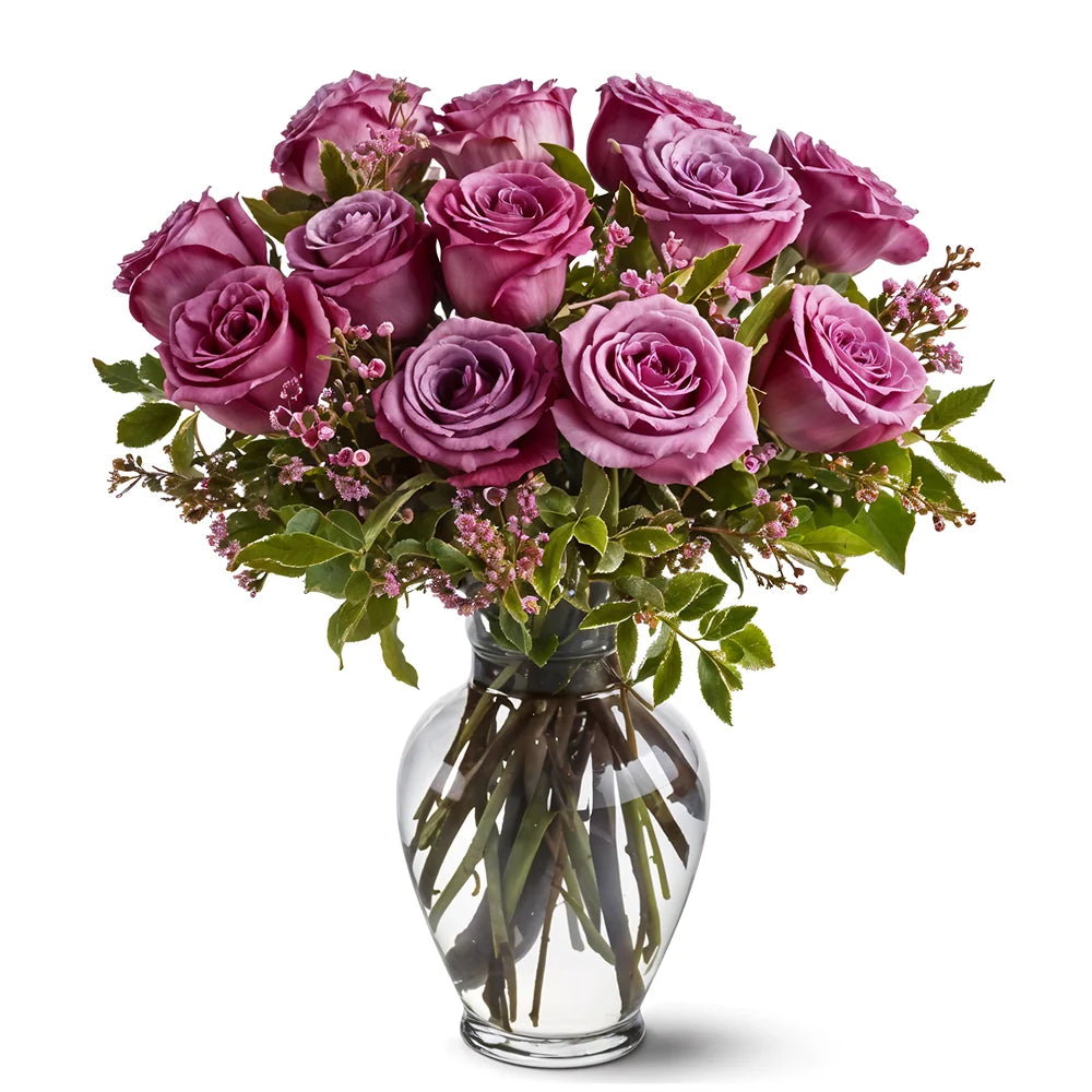 One Dozen Long Stem Lavender Roses Fleur Concept