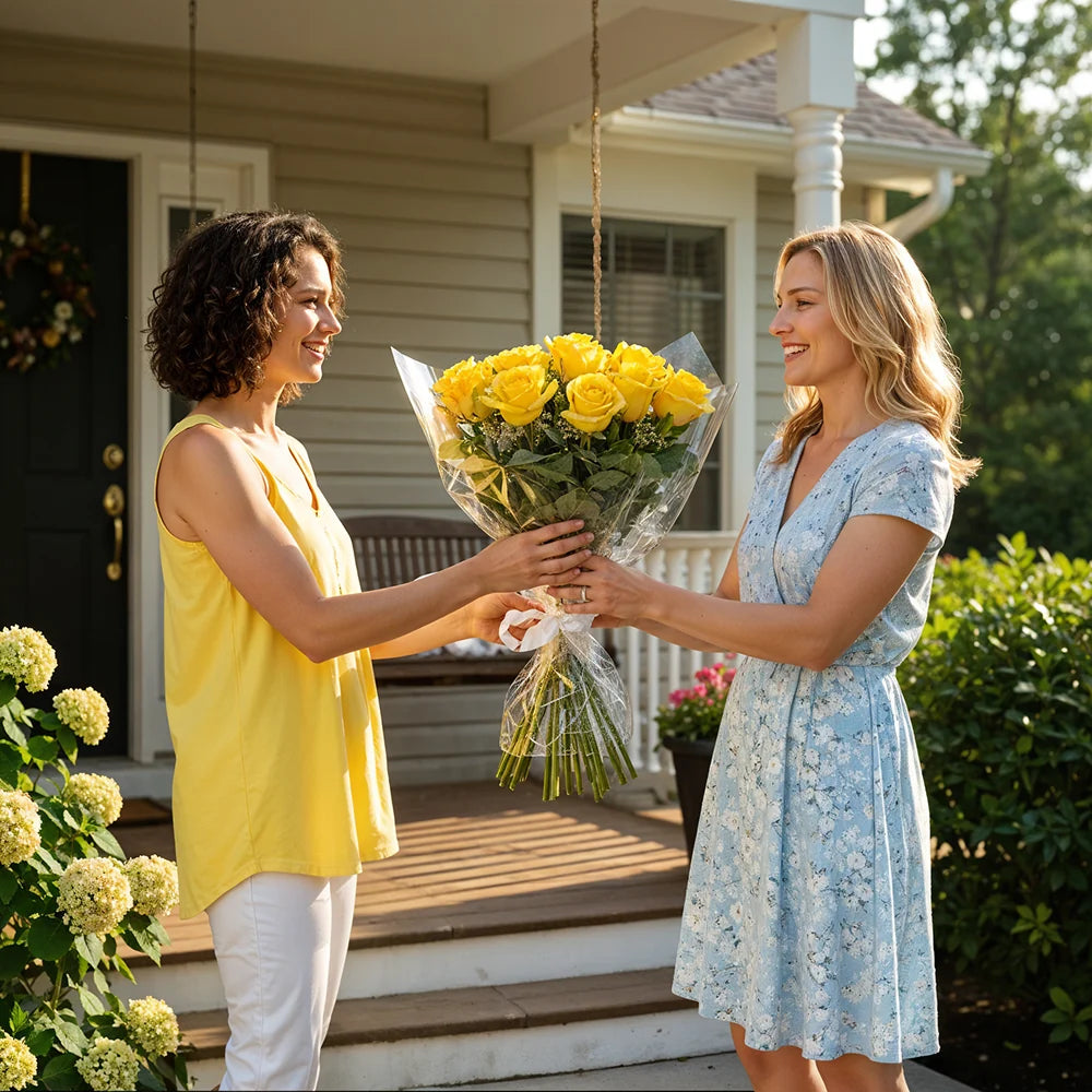 Three Dozen Long Stemmed Yellow Roses Fleur Concept