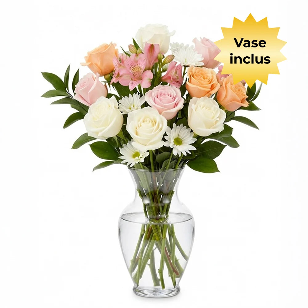 Pastel Buttercup Bouquet in Vase Fleur Concept