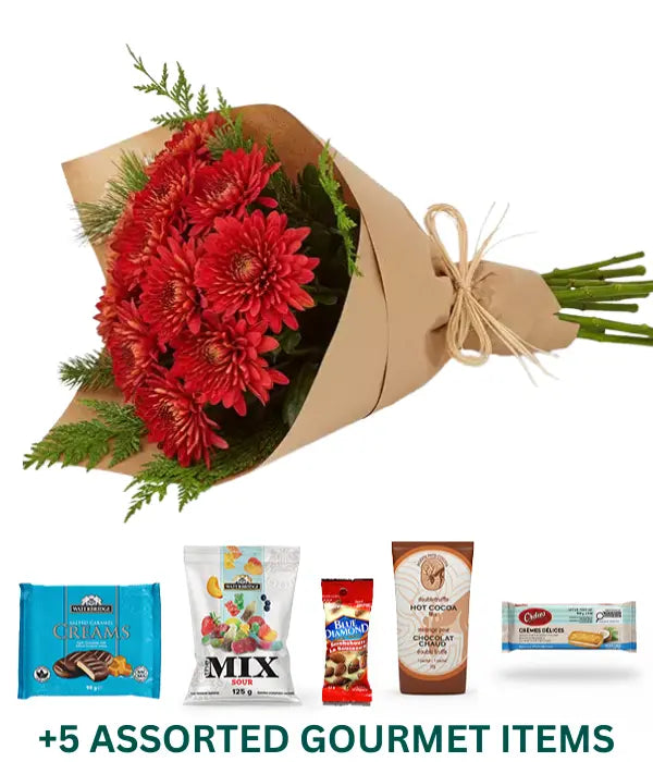 Christmas bouquet with gourmet items
