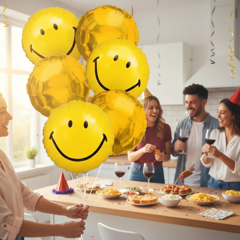 Happy Face Balloon Bouquet (6) Fleur Concept