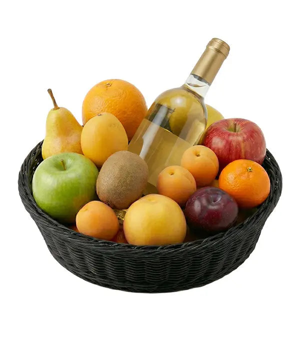 Fruit & White Wine Basket Fleur Concept