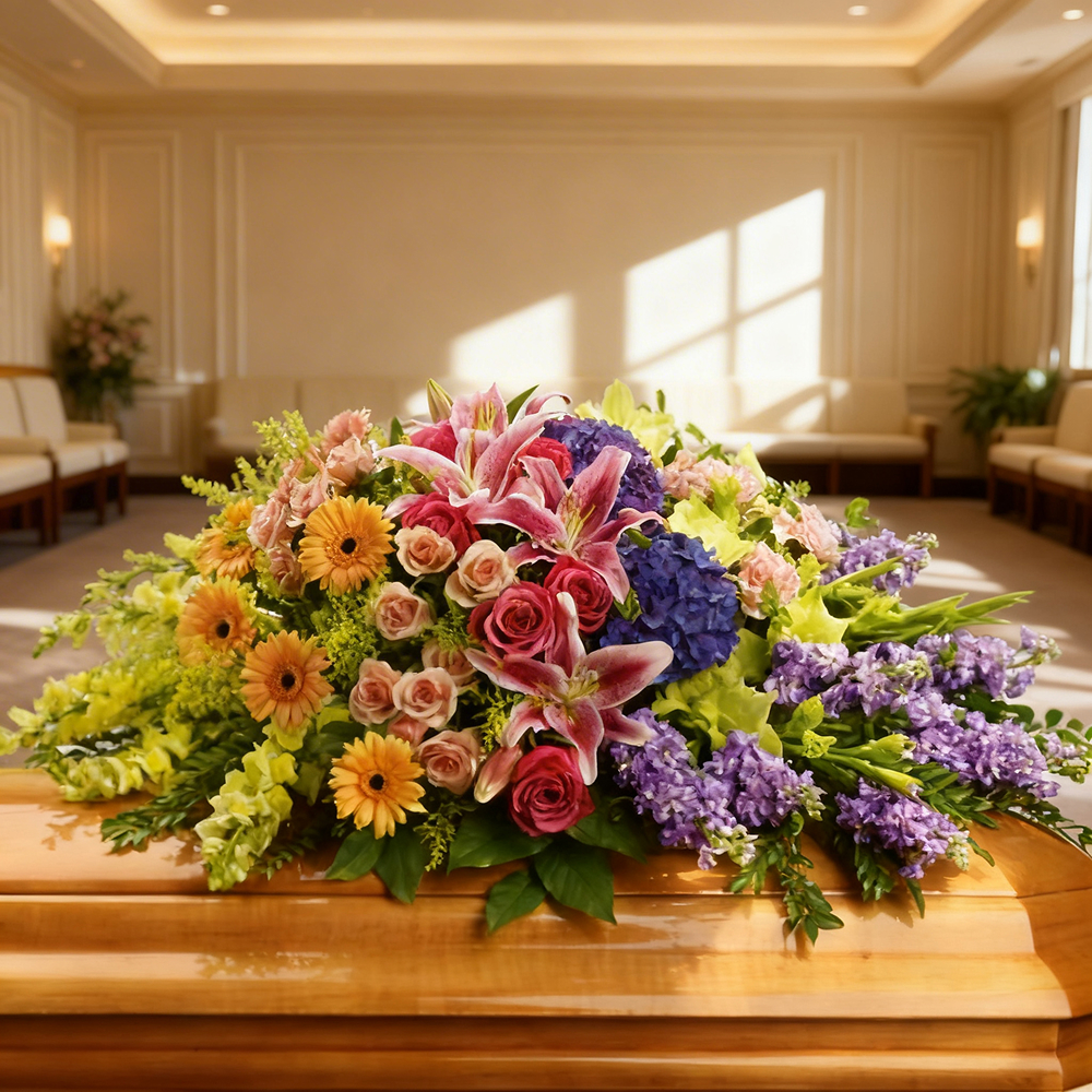 Garden of Sweet Memories Casket Spray Fleur Concept