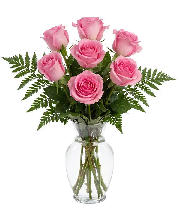Half Dozen Pink Roses Fleur Concept