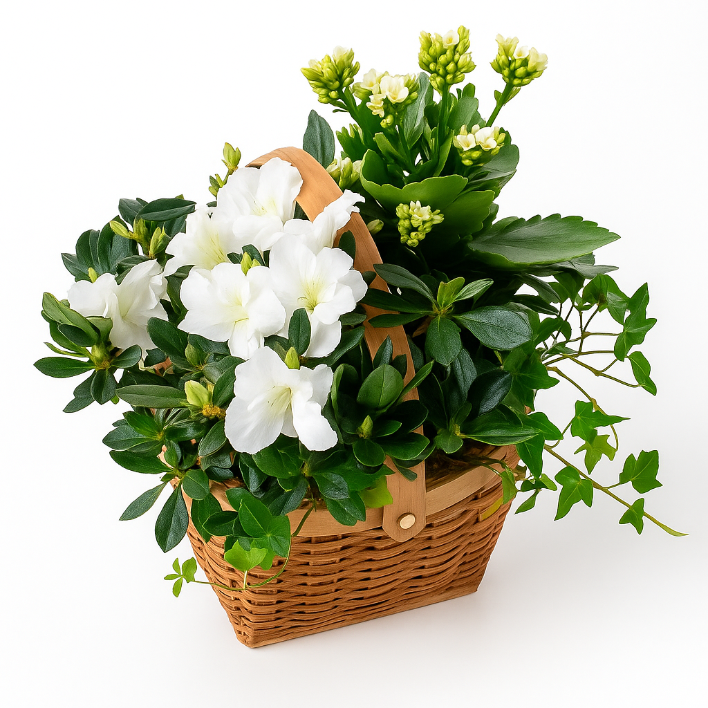 White Blooming Planter Basket Fleur Concept