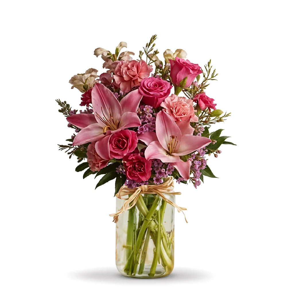 Pink Wink in Mason Jar Fleur Concept