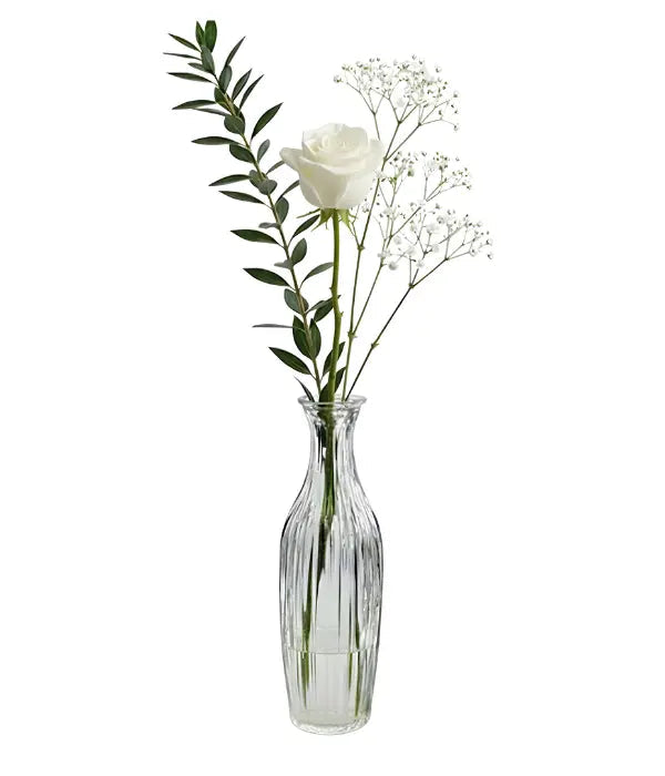 White Rose in Bud Vase Fleur Concept