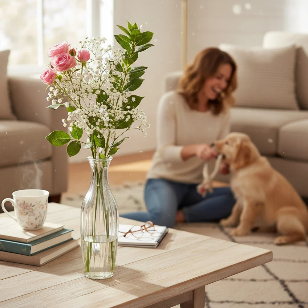Pink Spray Rose in Bud Vase Fleur Concept