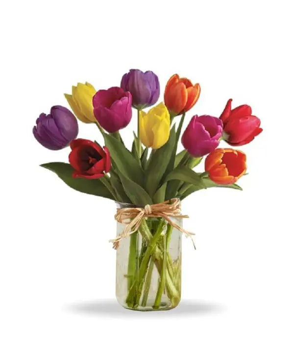 Spring Tulips in Mason Jar Fleur Concept