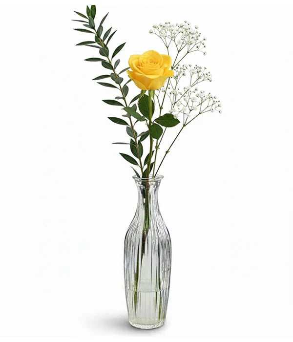 Yellow Rose in Bud Vase Fleur Concept