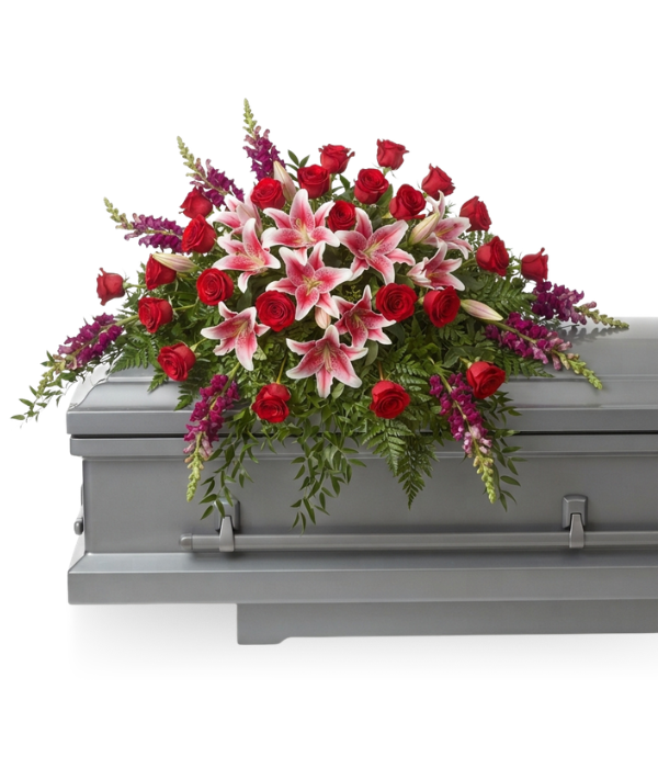 Rose and Lily Casket Arrangement