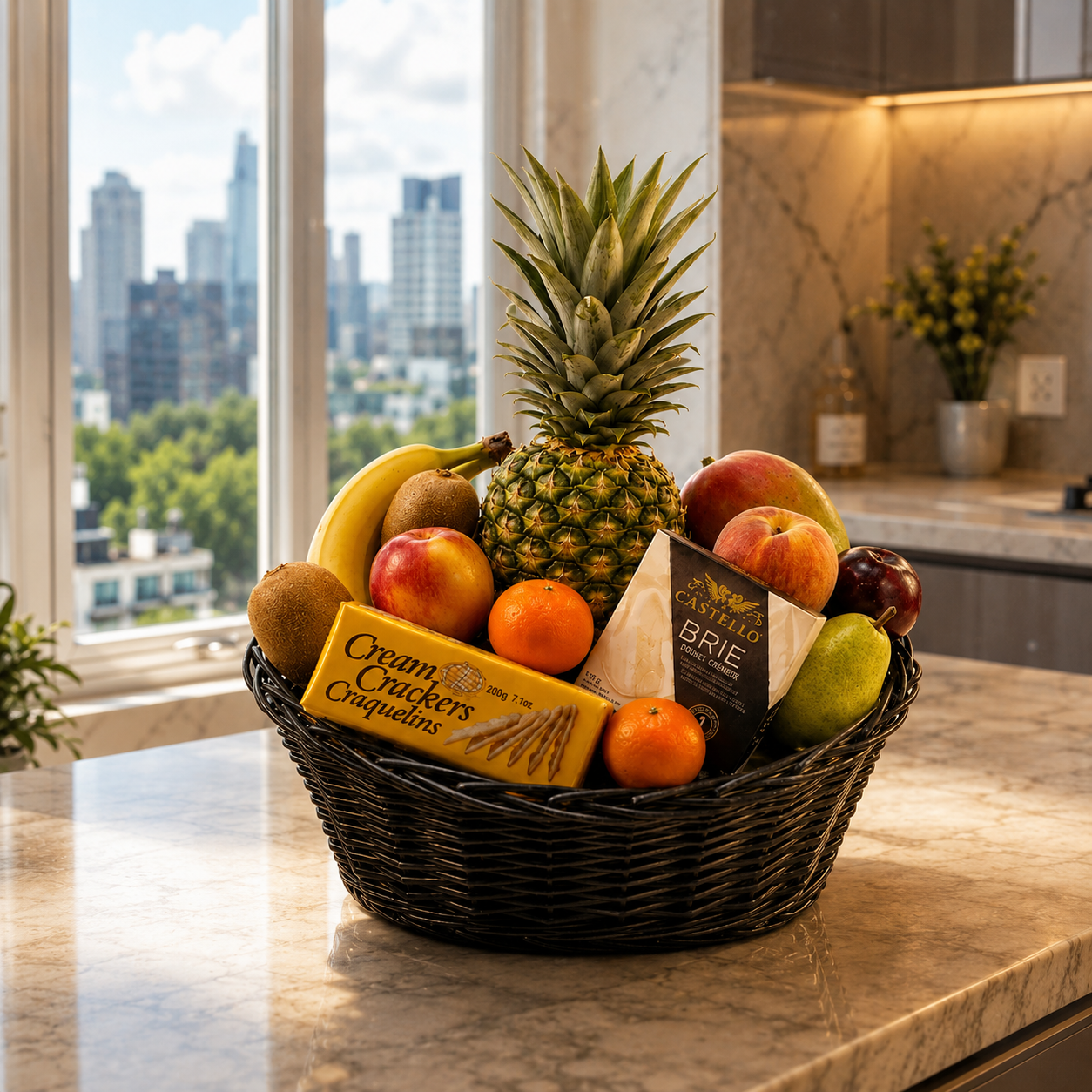 Fruit & Cheese Gift Basket Fleur Concept