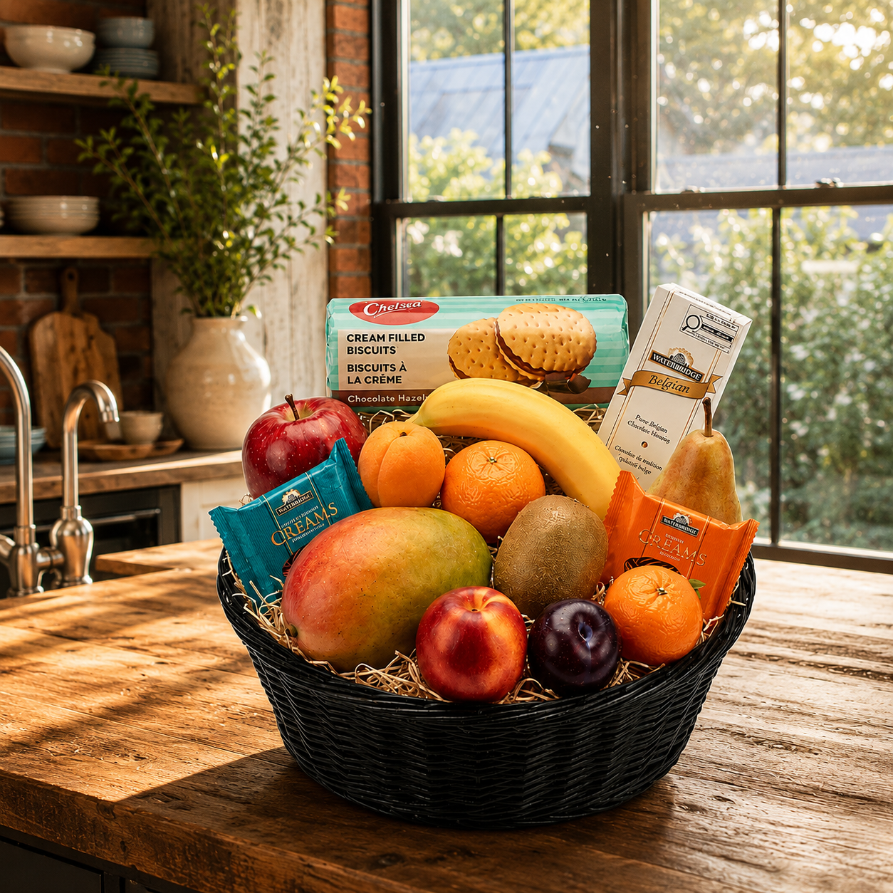 Fruit & Chocolate Gift Basket Fleur Concept