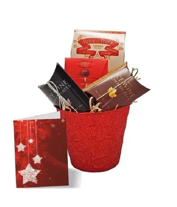 Glittery Christmas Gift Basket Fleur Concept