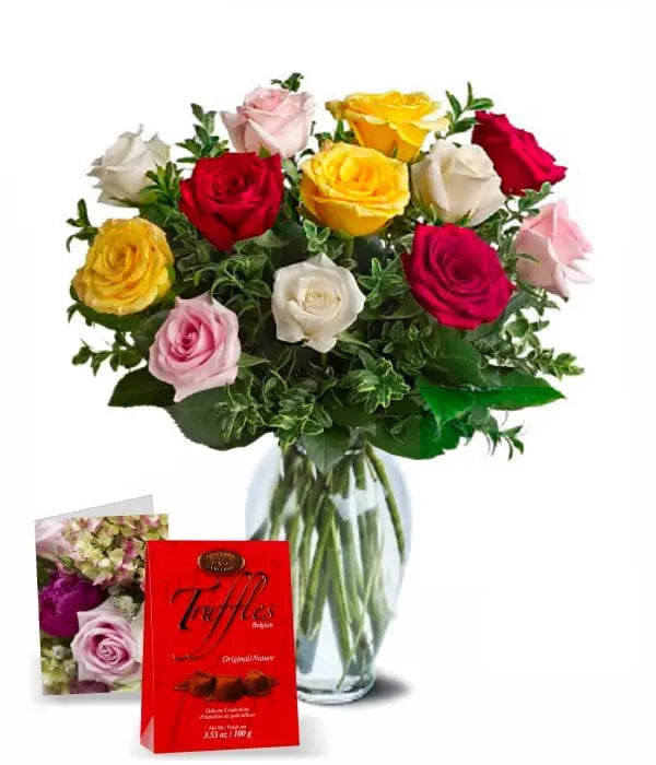One Dozen Assorted Rose Combo I Fleur Concept