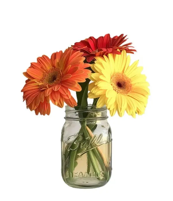 Gerbera Daisies in a Mason Jar Fleur Concept