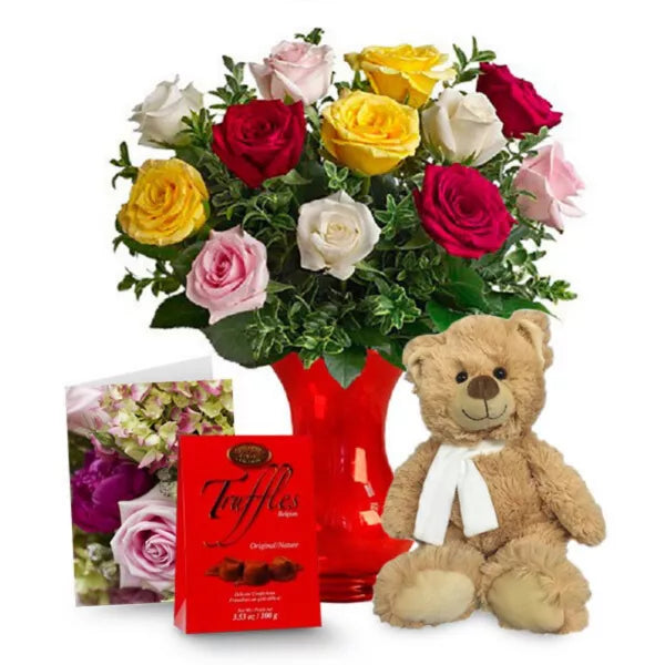 One Dozen Assorted Roses Combo II