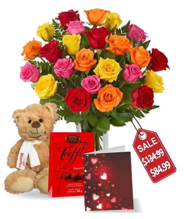 Two Dozen Assorted Rose Combo II Fleur Concept