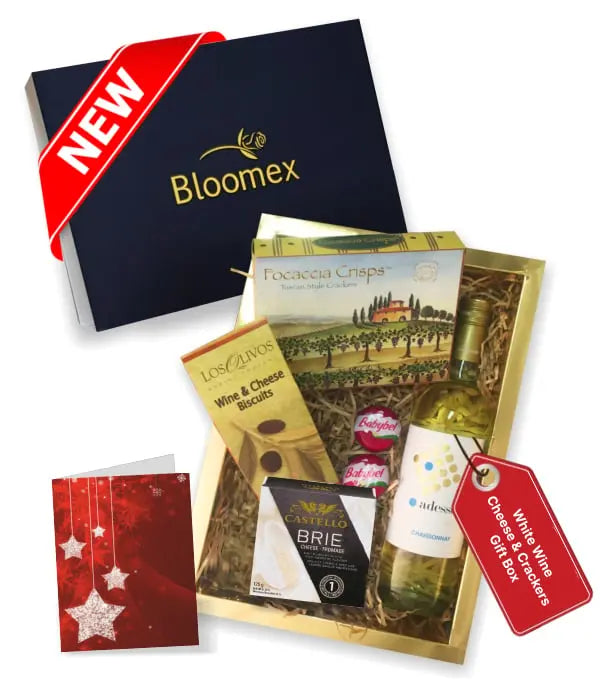 White Wine Cheese & Crackers Gift Box Fleur Concept