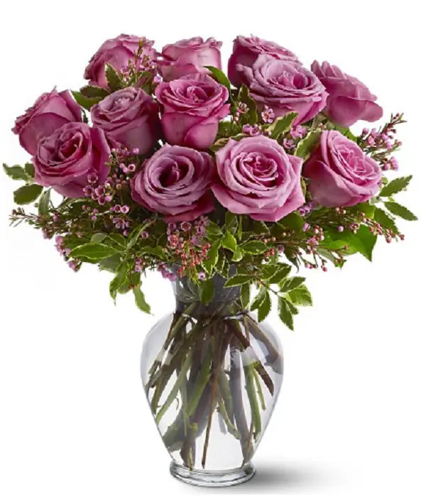One Dozen Long Stem Lavender Roses Fleur Concept