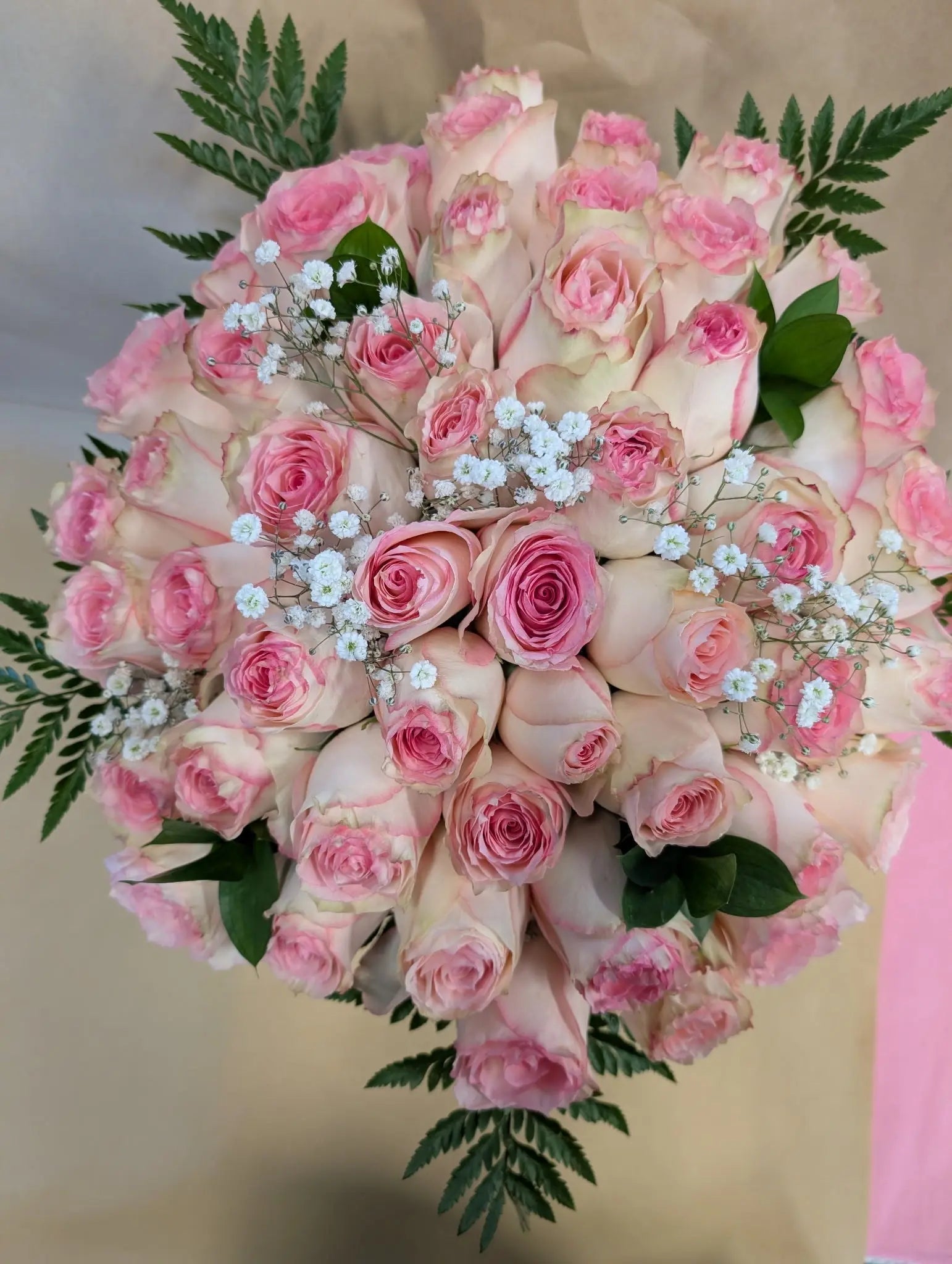 Three Dozen Long Stem Pink Roses Fleur Concept