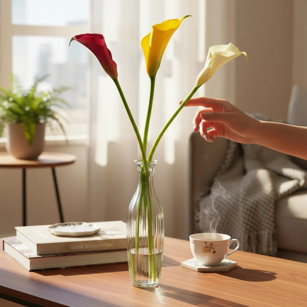 3 Lilies Assorted in Bud Vase Fleur Concept