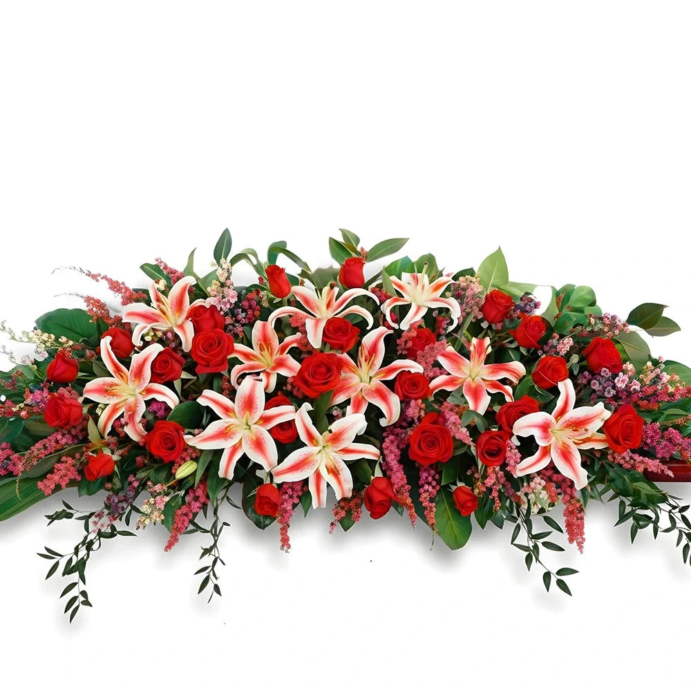 Rose and Lily Casket Arrangement