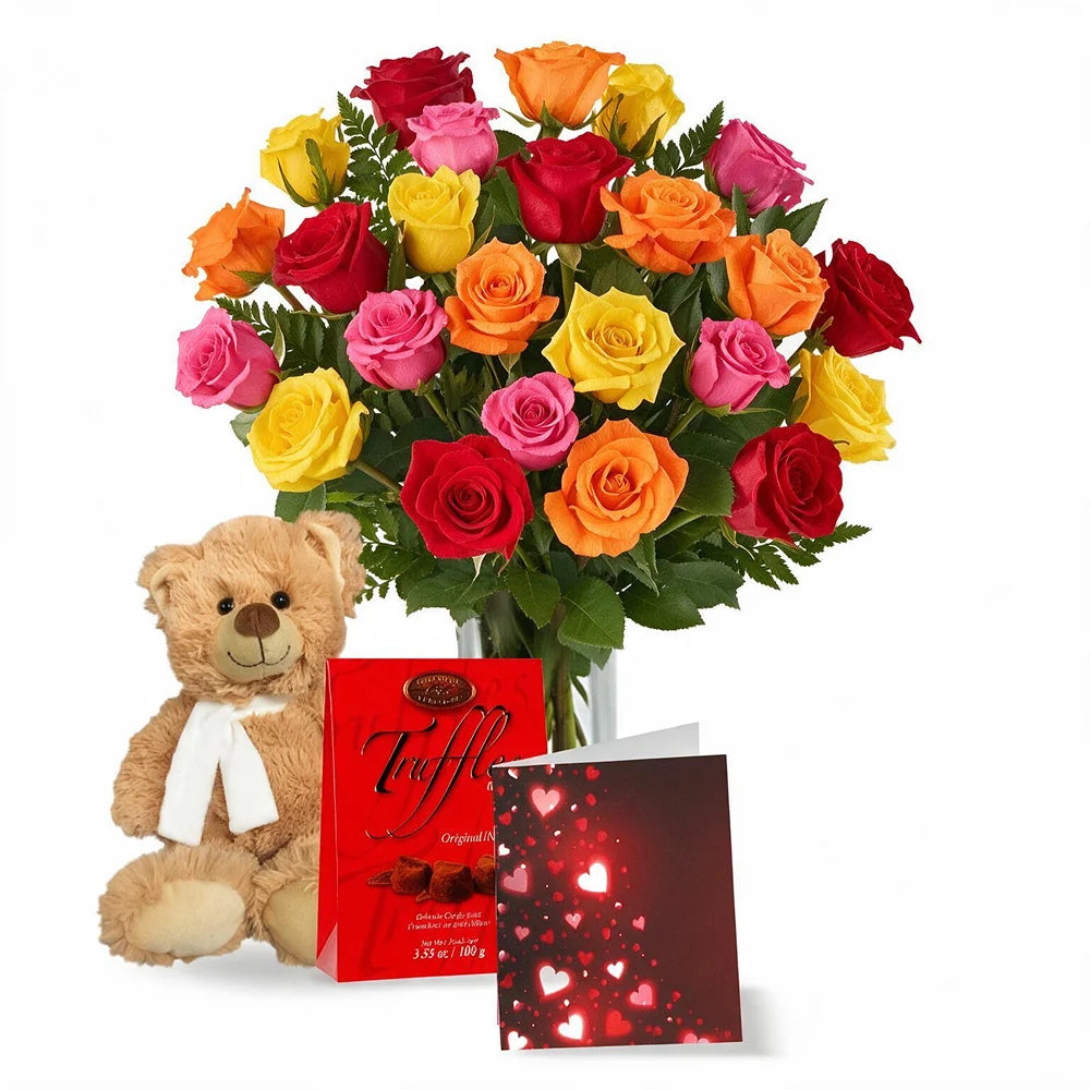 Two Dozen Assorted Rose Combo II Fleur Concept