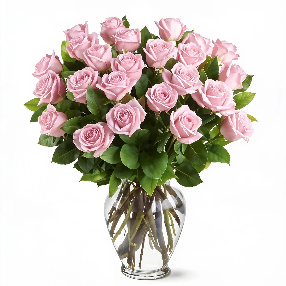Three Dozen Long Stem Pink Roses Fleur Concept