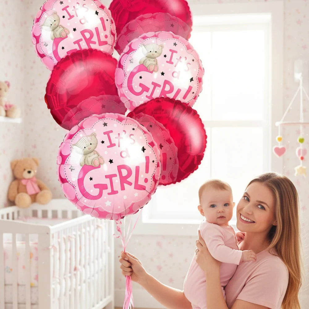 "It's a Girl" Balloon Bouquet (6) Fleur Concept