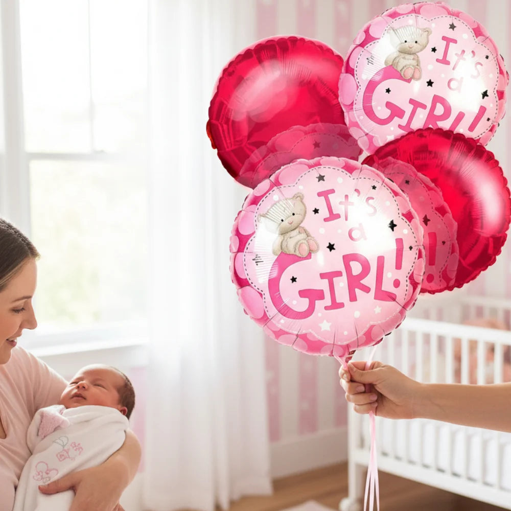 "It's a Girl" Balloon Bouquet (4) Fleur Concept