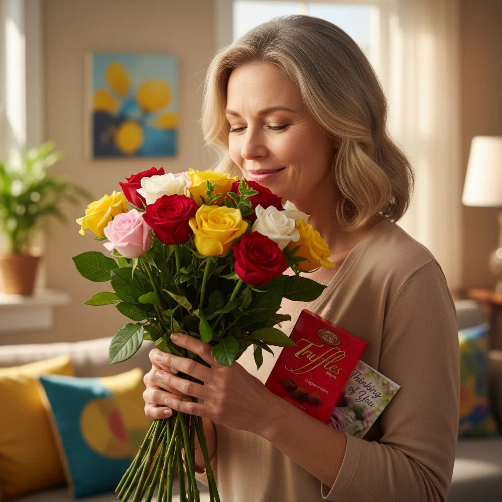 One Dozen Assorted Rose Combo II Fleur Concept