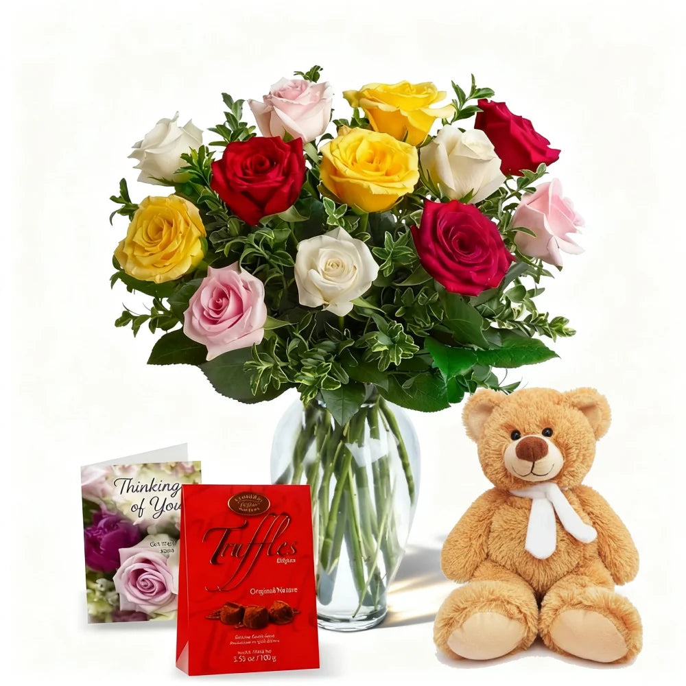 One Dozen Assorted Rose Combo II Fleur Concept