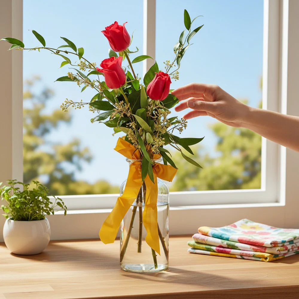Touch Of Red Roses Fleur Concept