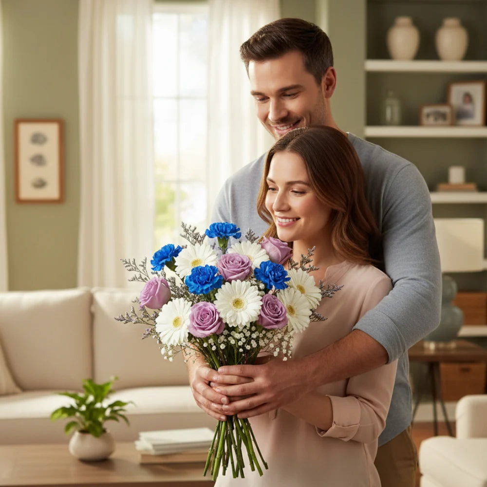 Beach Day Blooms Bouquet in Vase Fleur Concept