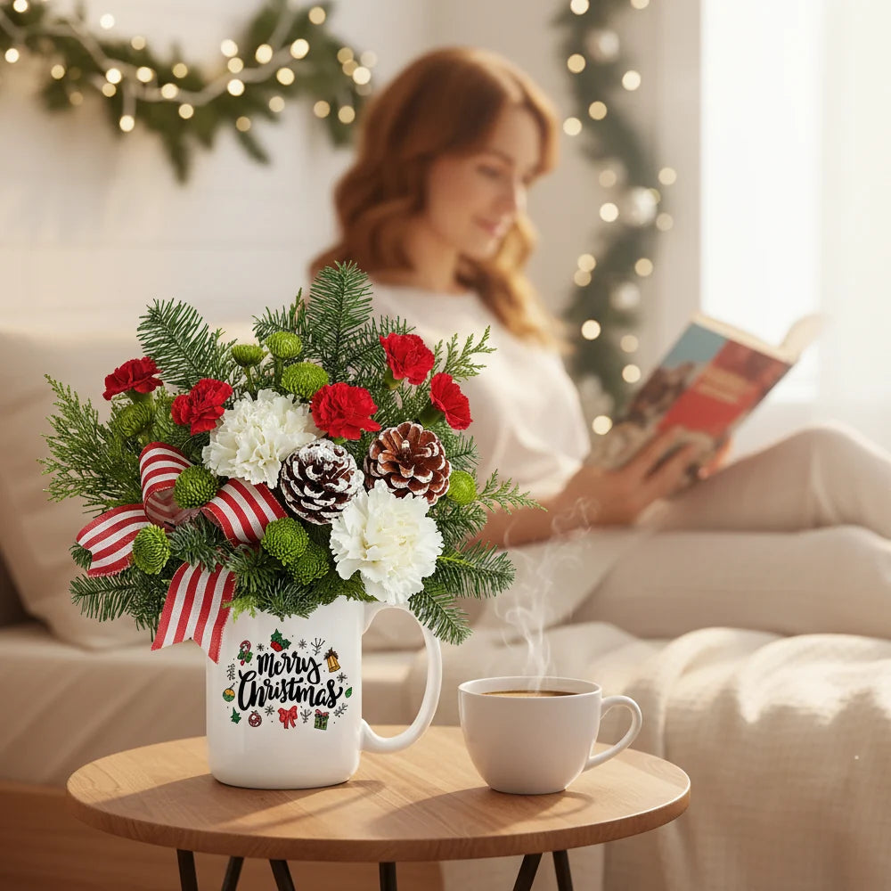 Jolly Holiday in a Mug Bouquet Fleur Concept