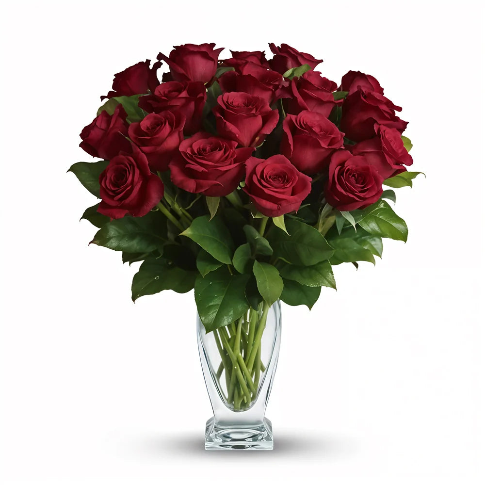 Eighteen Long Stem Red Roses Fleur Concept