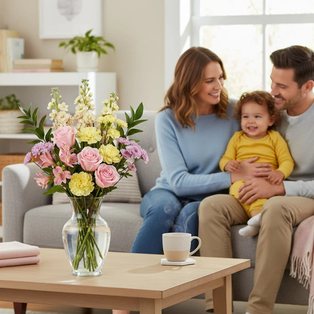 Pastel Dream Bouquet in Vase Fleur Concept