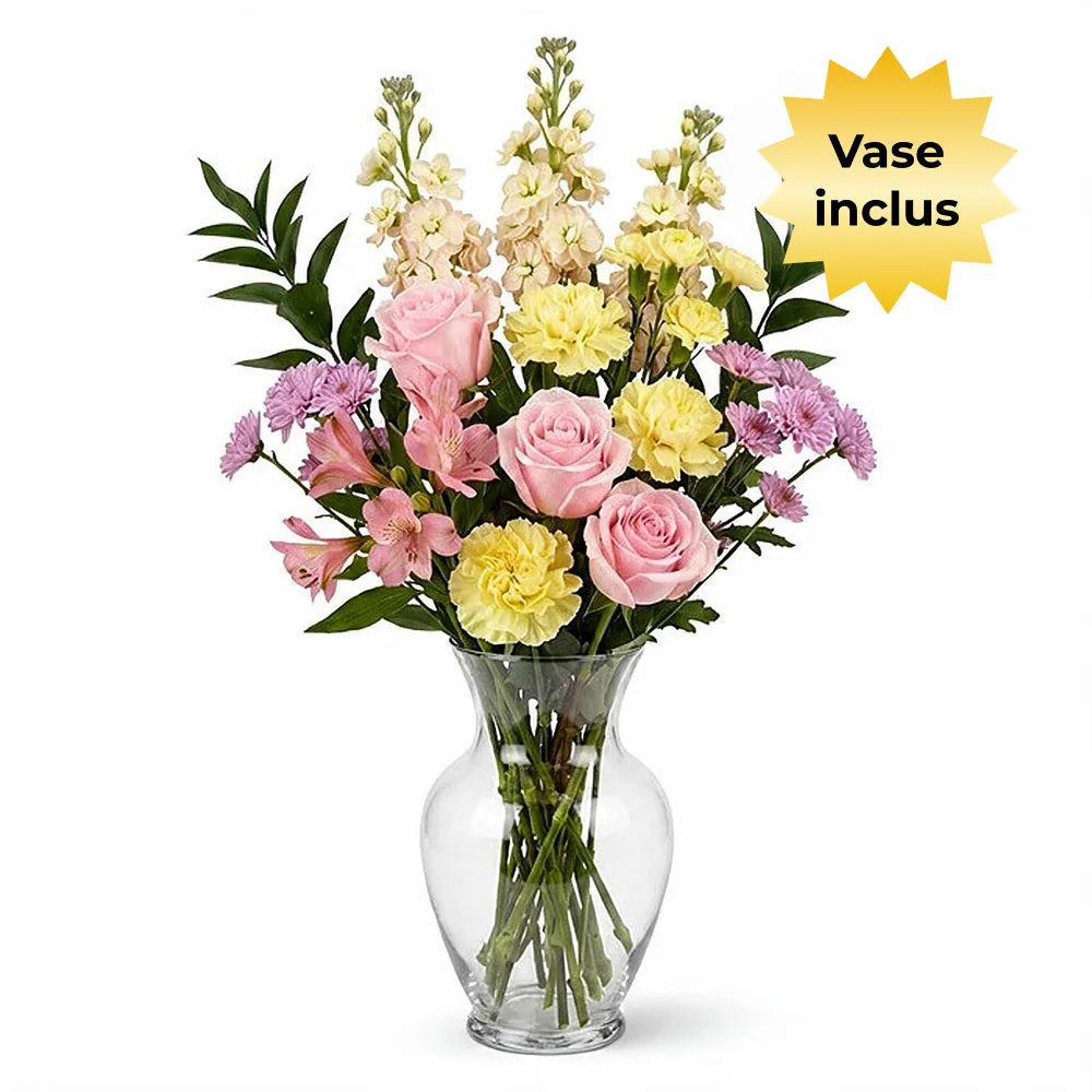 Pastel Dream Bouquet in Vase Fleur Concept