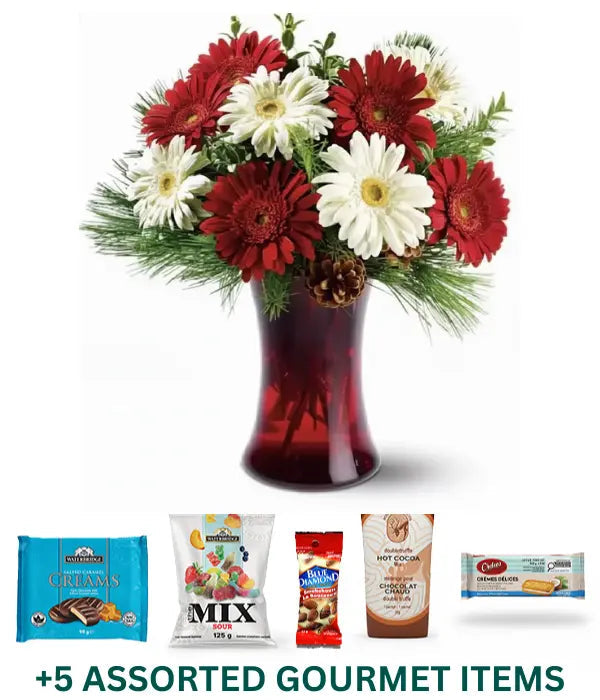 Christmas Stars Bouquet with Gourmet Items