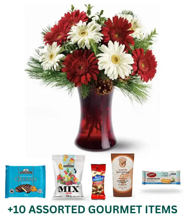 Christmas Stars Bouquet with Gourmet Items
