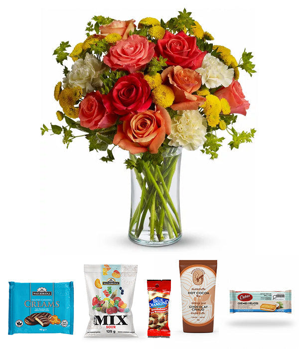 Citrus Kissed Gourmet Bundle with Flowers & Gourmet Items