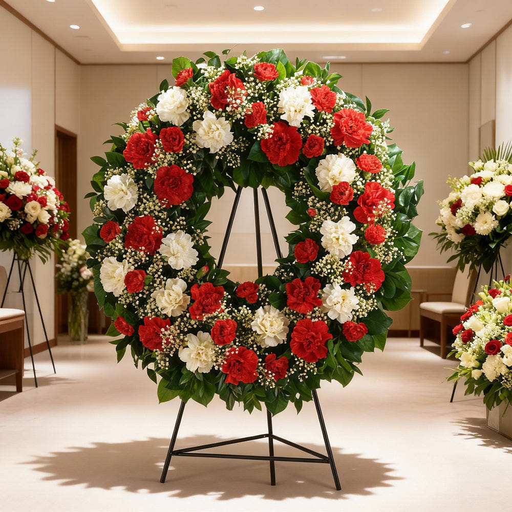 Red and White Wreath Fleur Concept