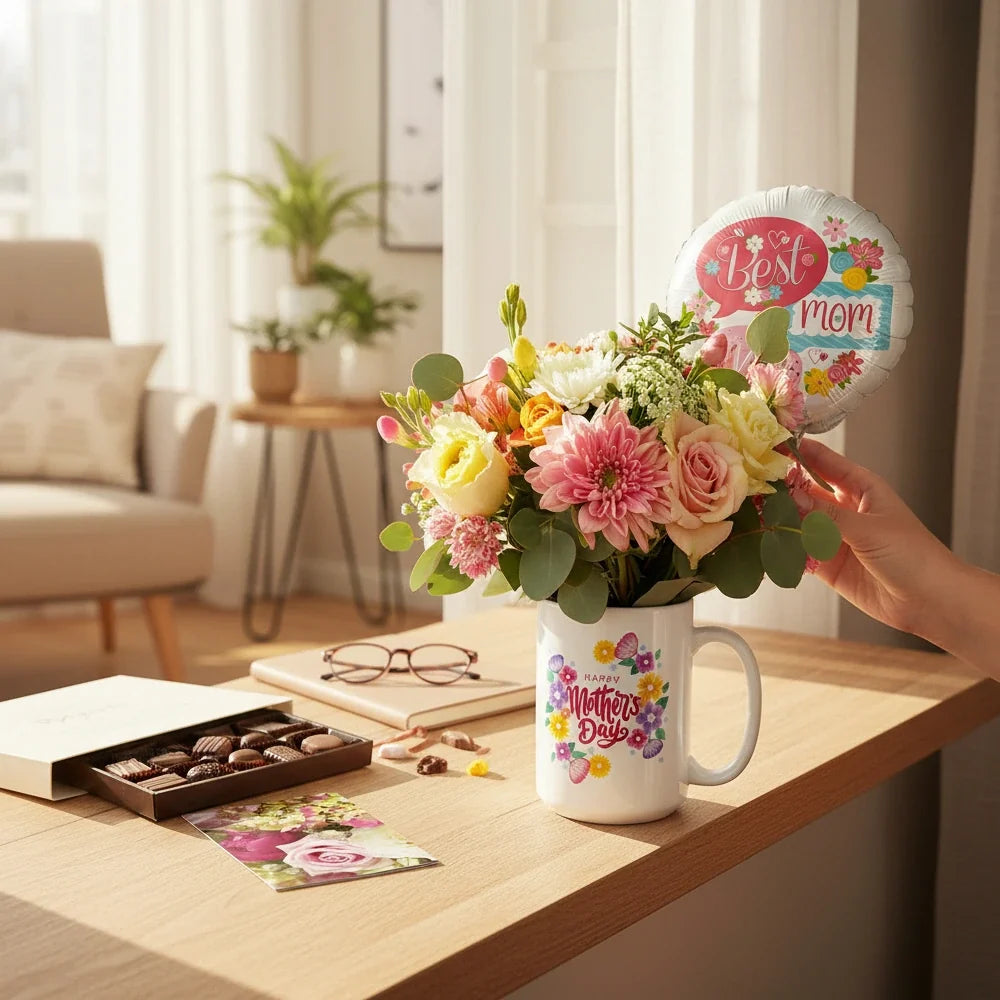 Mother's Day Mug & Flowers II Designer Collection Fleur Concept
