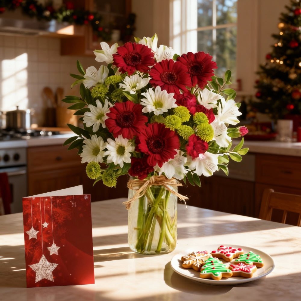 Christmas Bells in a Mason Jar Fleur Concept