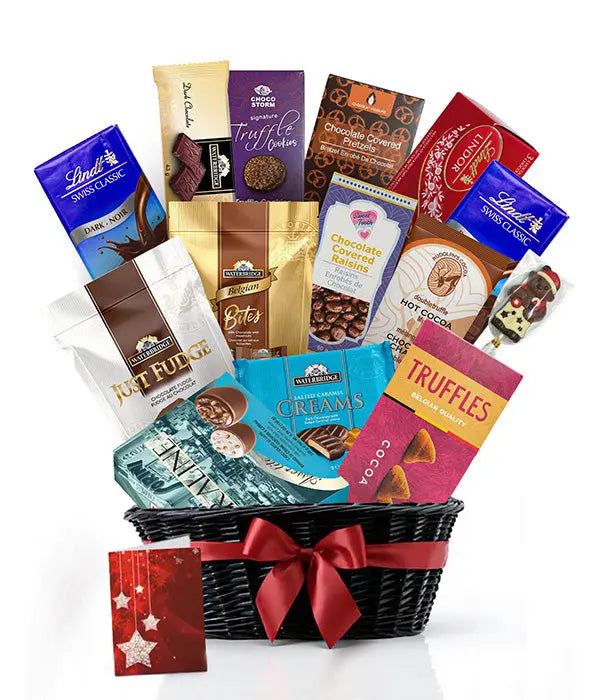 Chocolate Supreme gift basket with truffles, cocoa, and chocolates