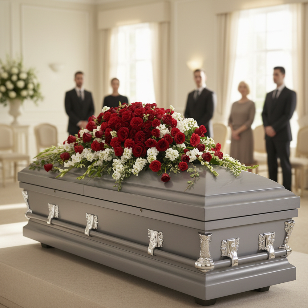 Garden of Grandeur Casket Spray Fleur Concept